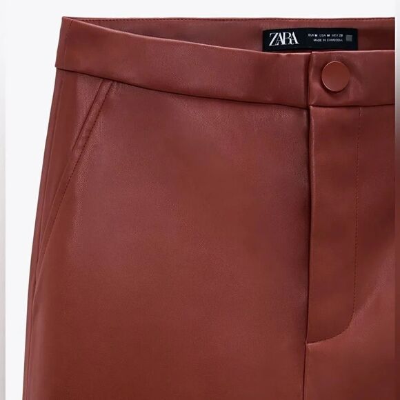 ZARA LEATHER LEGGINGS - Picture 10 of 10